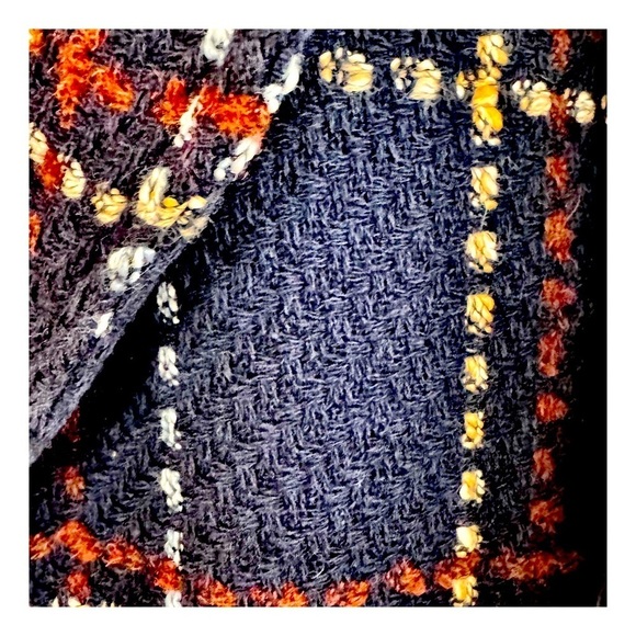 Halogen Women’s 3/4 Length Topper Coat. Navy Rust Plaid. Size S/M - Picture 8 of 10